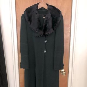 RARE vintage hand made forest green tailored coat